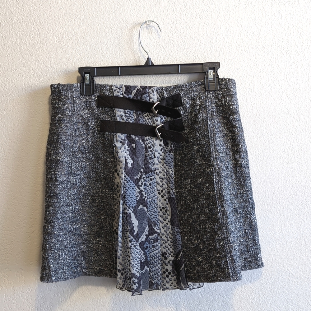 Vintage Diane Von Furstenberg pleated tweed mini skirt